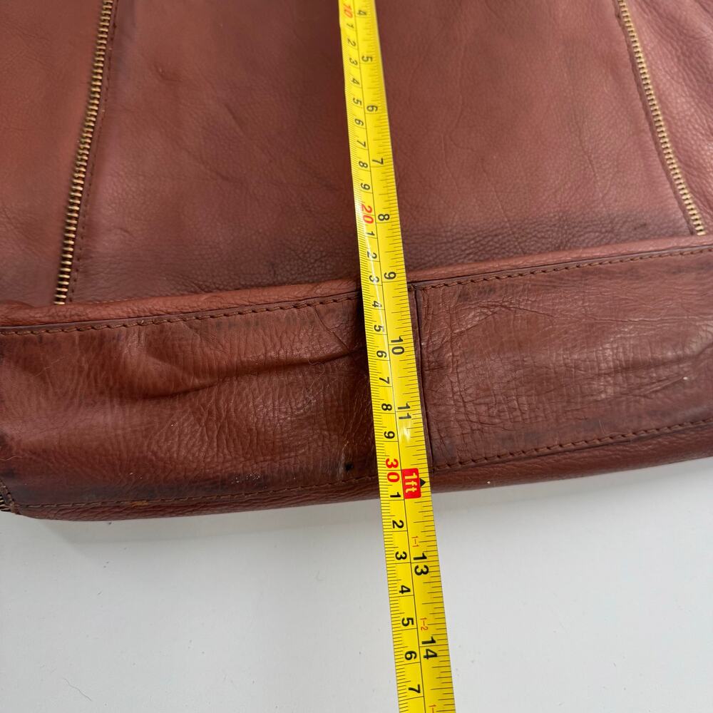 Botkier Brown Leather Tote Bag Pebbled Leather Zipper Detail Snap Soho Read - Picture 12 of 14